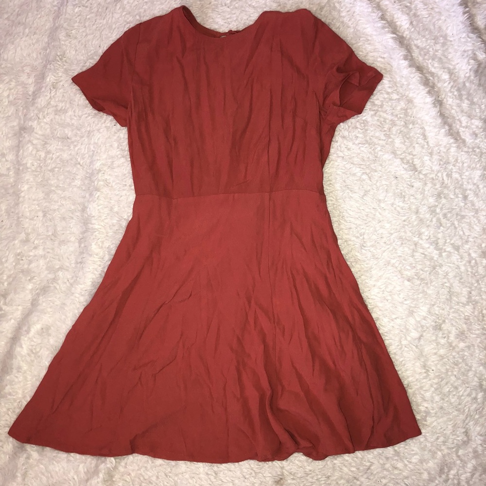 🎀Brick orange A line dress
